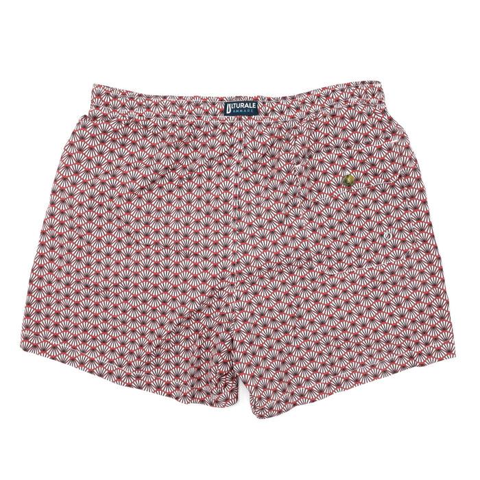 Ulturale Costume con pattern ventagli bianco e rosso – Ulturale Vendita Calda