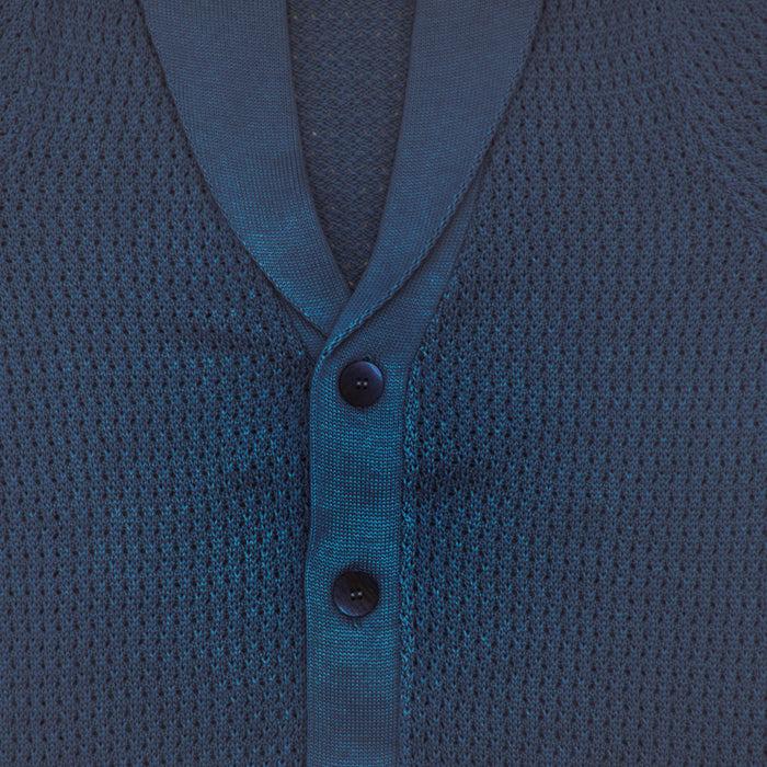 Ulturale Cardigan blu uomo con collo a scialle – Ulturale Saldi Di Fabbrica