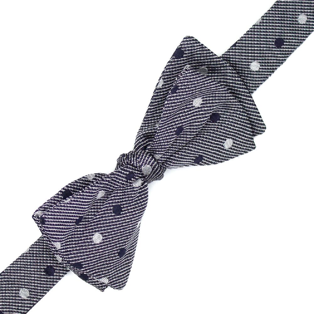 Ulturale Papillon blu con pois grigi e blu in 100% seta - Ulturale 2025