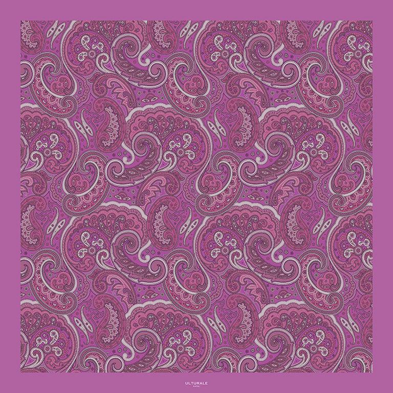 Ulturale Foulard Paisley Magenta in 100% seta - Ulturale Pezzi Unici