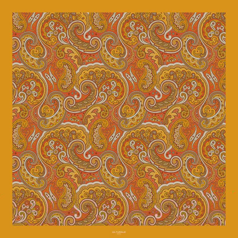 Ulturale Foulard Paisley Senape in 100% seta - Ulturale Soddisfazione Garantita