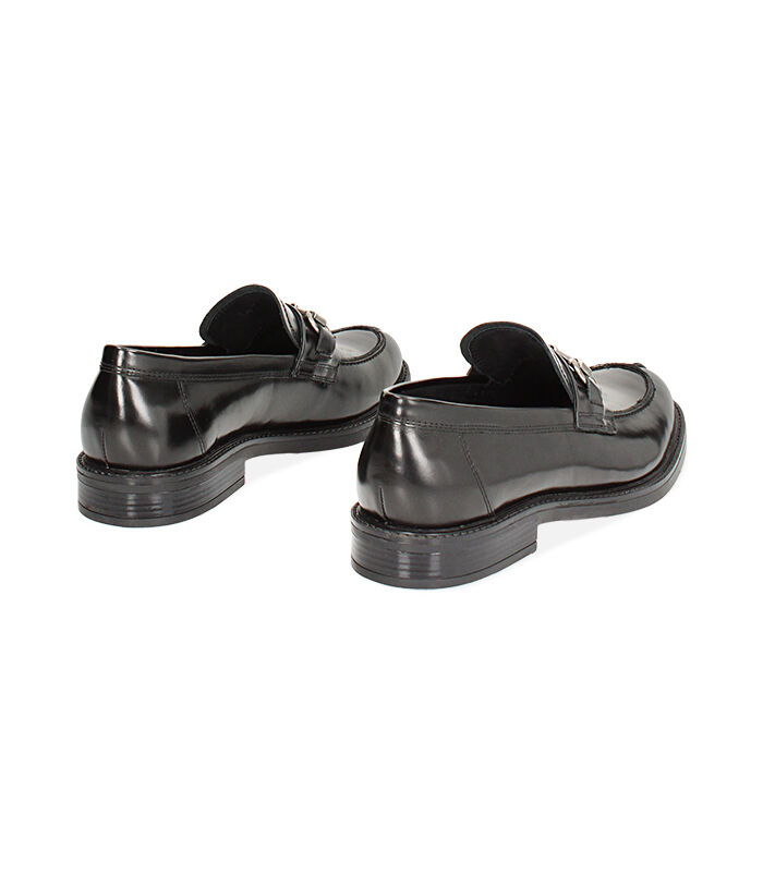 Valerio 1966 Mocassino nero con morsetto in pelle abrasivata | Valerio 1966 Promozione Limitata