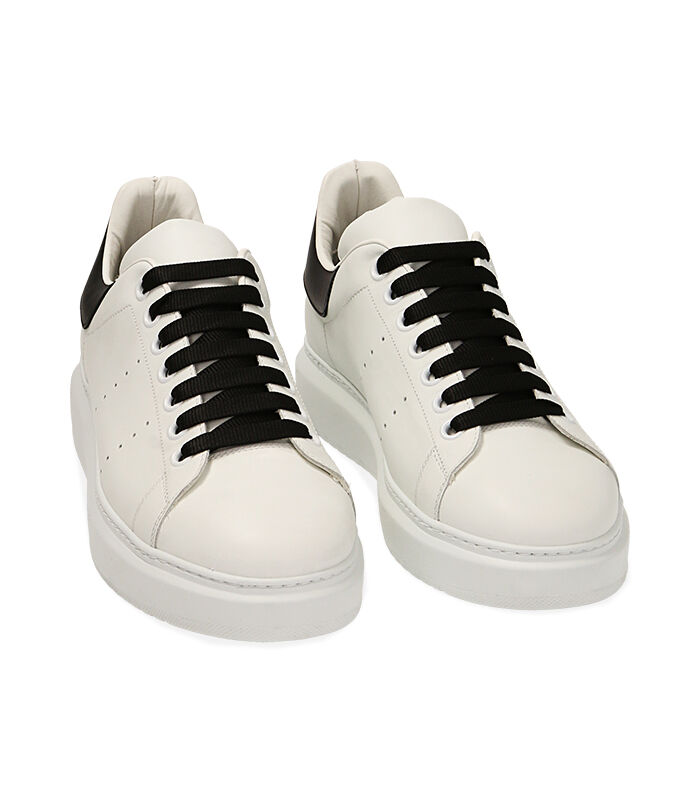 Valerio 1966 Sneakers uomo bianco/nero in pelle | Valerio 1966 Qualità