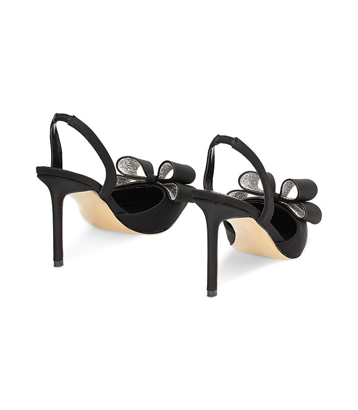 Valerio 1966 Décolleté slingback nera in lycra tacco 9 5 cm | Valerio 1966 Fino Al -60%