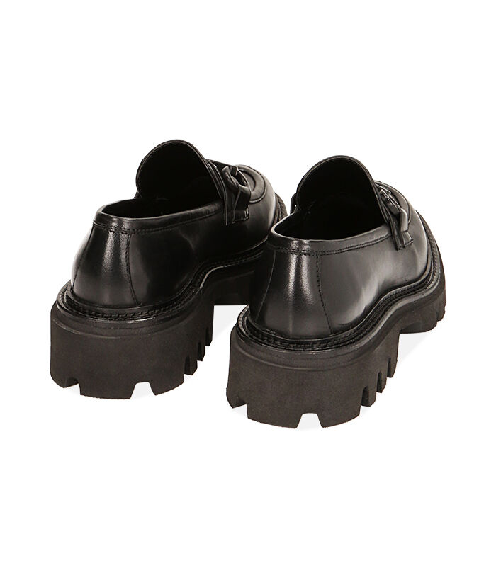 Valerio 1966 Mocassini donna chunky neri in pelle tacco 4 8 cm | Valerio 1966 Saldi