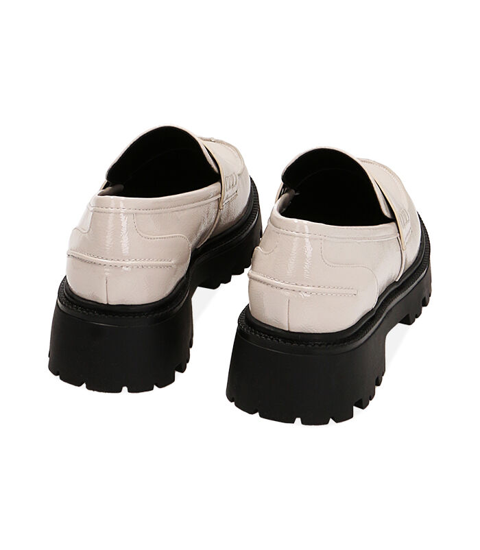 Valerio 1966 Mocassini donna platform panna in naplak tacco 5 cm | Valerio 1966 Vendita Calda