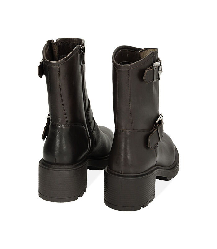 Valerio 1966 WOMEN SHOES BIKER LEATHER NERO Vendita Economica