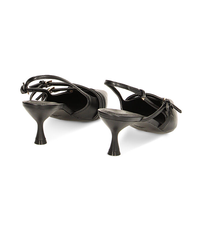 Valerio 1966 Décolleté slingback nere con fibbie tacco 6 cm | Valerio 1966 In Saldo
