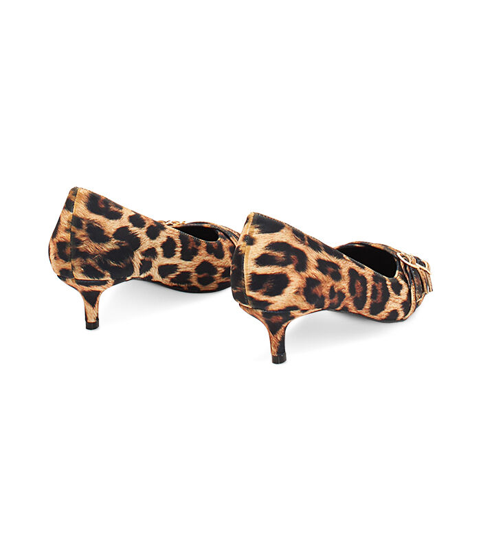Valerio 1966 Décolleté leopard in lycra con fibbie tacco 4 5 cm | Valerio 1966 Italy