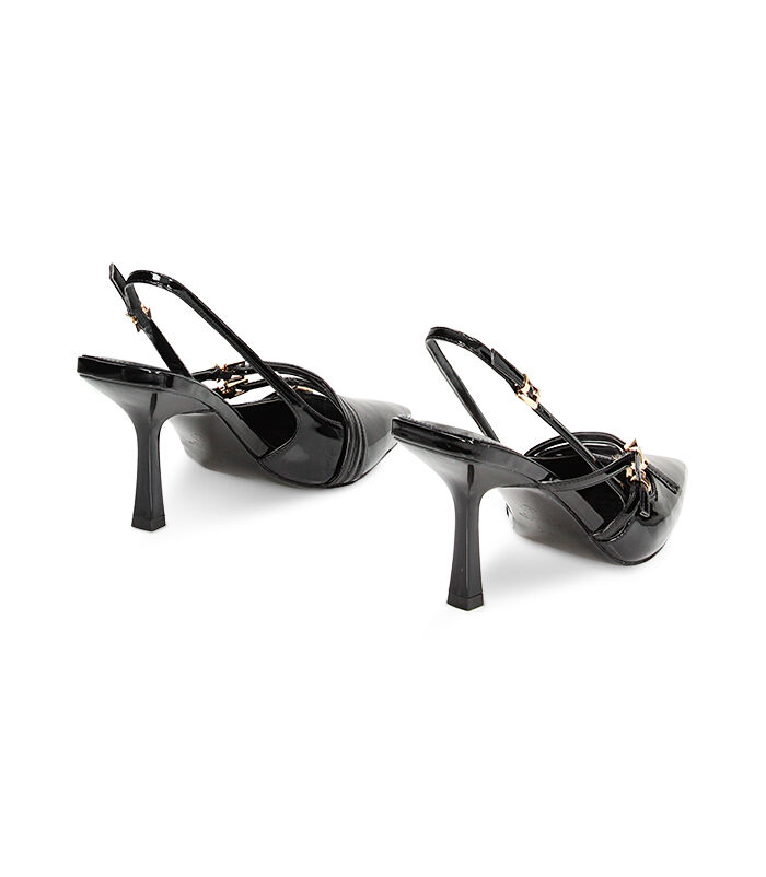 Valerio 1966 Décolleté slingback nere con fibbie in vernice | Valerio 1966 Nuovo