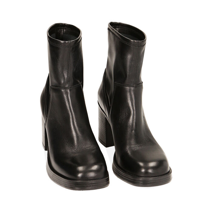 Valerio 1966 Stivaletti donna plateau neri in pelle tacco 8 4 cm | Valerio 1966 50% di sconto con spedizione gratuita