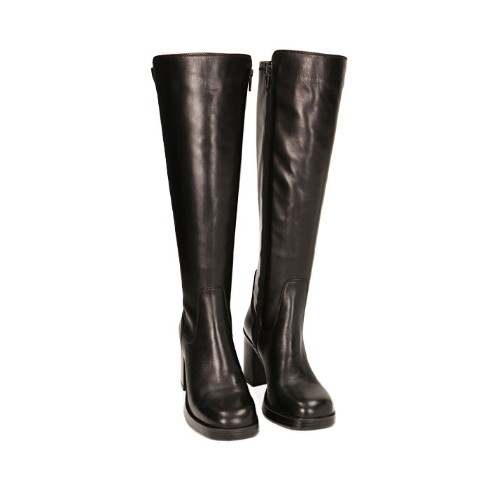 Valerio 1966 Stivali donna neri in pelle tacco 8 4 cm | Valerio 1966 In Linea
