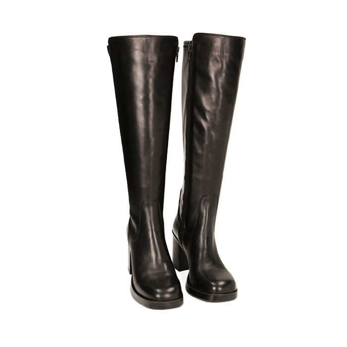 Valerio 1966 Stivali donna neri in pelle tacco 8 4 cm | Valerio 1966 In Linea
