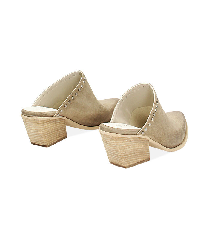 Valerio 1966 WOMEN SHOES SABOT SUEDE BEIG Acquista Ora