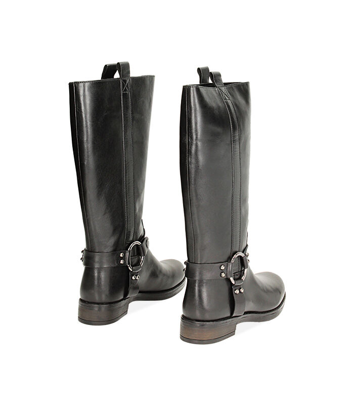 Valerio 1966 Stivali biker in pelle neri | Valerio 1966 Black Friday Prezzi