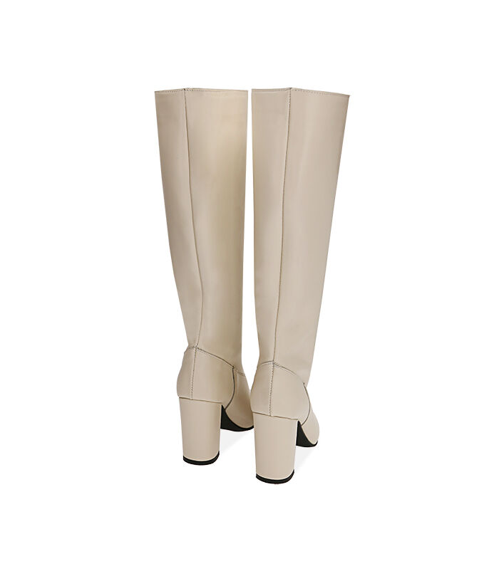 Valerio 1966 Stivali donna panna in pelle tacco 9 cm | Valerio 1966 Economico