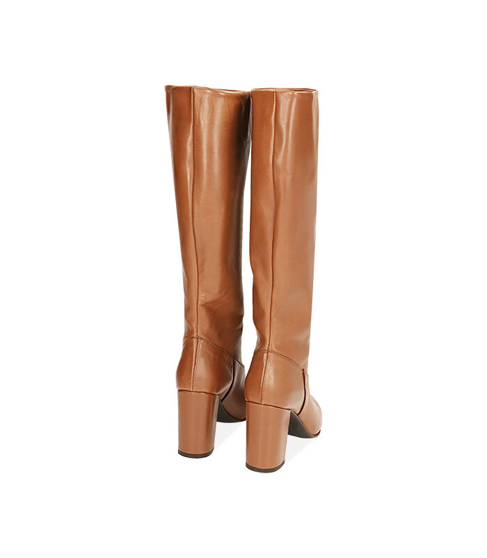 Valerio 1966 Stivali donna cognac in pelle tacco 9 cm | Valerio 1966 Online