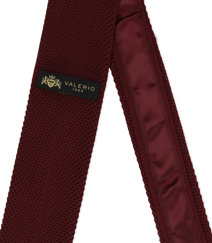 Valerio 1966 Cravatta bordeaux in cotone con fondo dritto uomo | Valerio 1966 Offerta natalizia