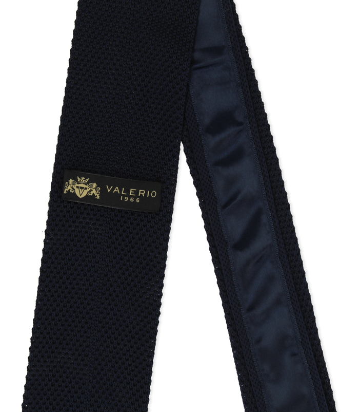 Valerio 1966 Cravatta blu in cotone con fondo dritto uomo | Valerio 1966 Offerta Pasqua