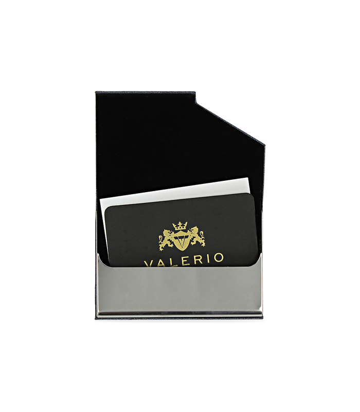 Valerio 1966 Portamonete blu da uomo in pelle con logo embossed | Valerio 1966 Online Outlet