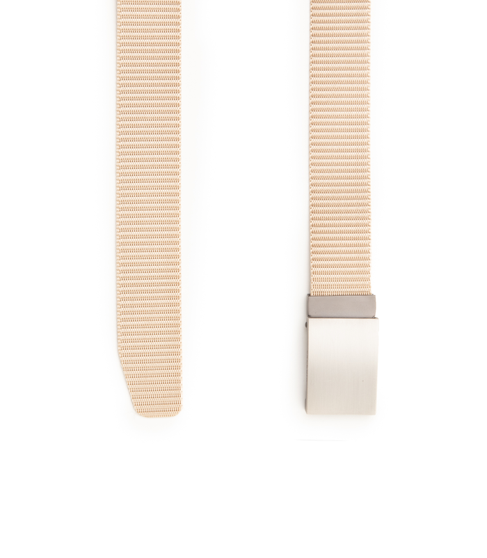 Valerio 1966 Cintura beige in tessuto intrecciato con fibbia a placca uomo | Valerio 1966 Fino al 65% di sconto