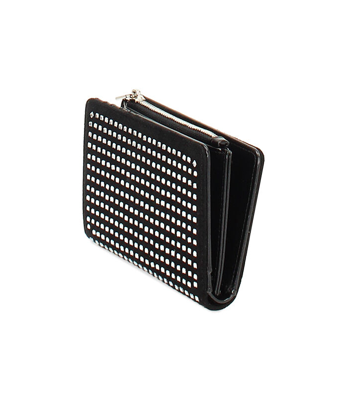 Valerio 1966 Portafoglio in microfibra nero con strass argento | Valerio 1966 50% di sconto per tempo limitato