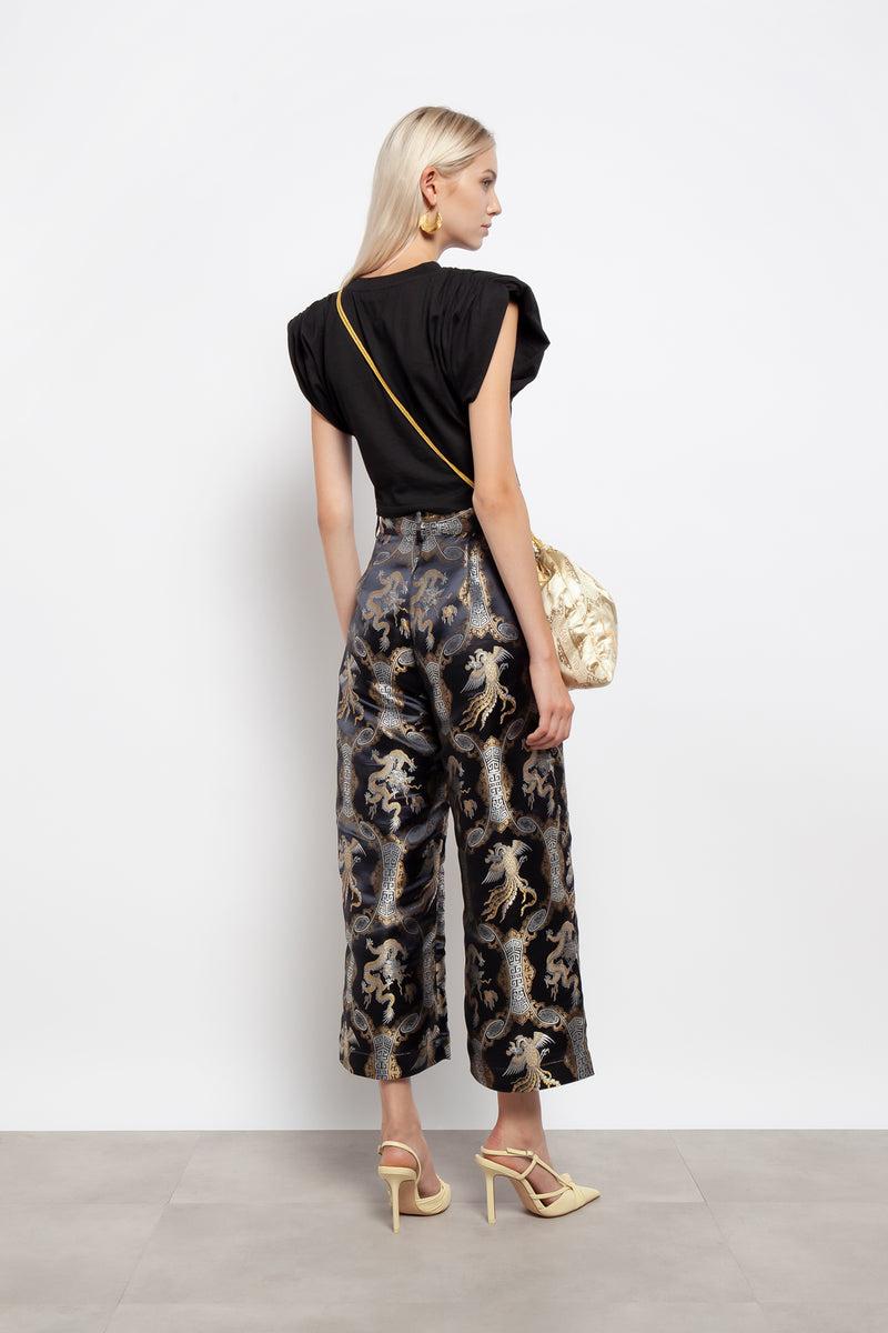 Weili zheng Pantalone a palazzo in broccato Convenienza