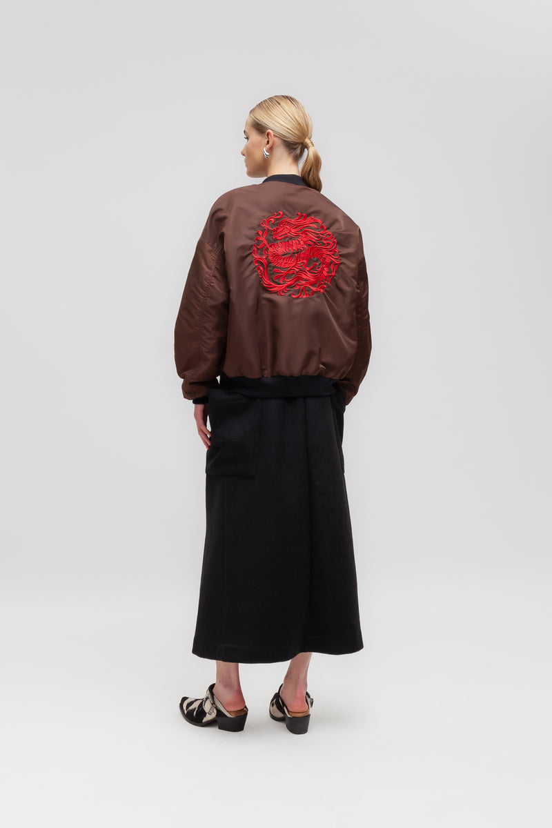 Weili zheng Bomber double-wear con ricamo drago In Vendita