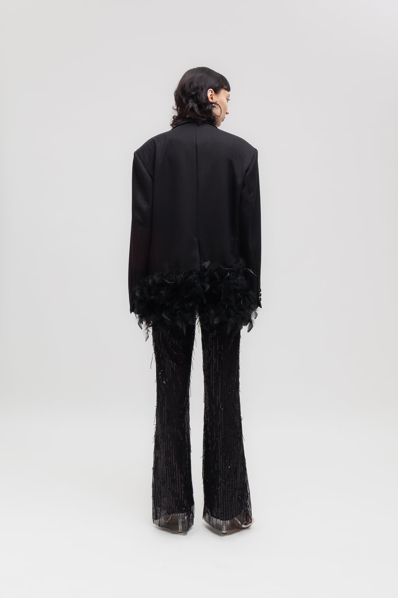 Weili zheng Giacca in gabardina con piume Vendita Calda
