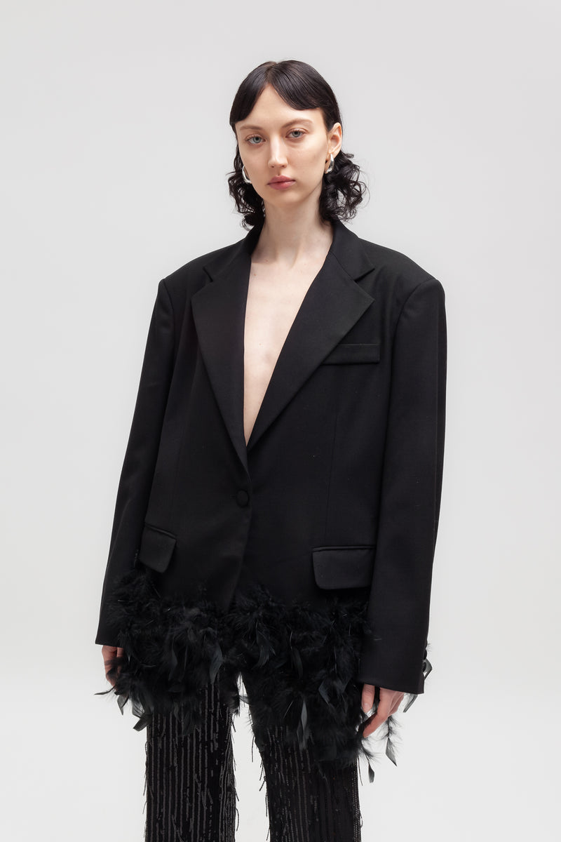Weili zheng Giacca in gabardina con piume Vendita Calda
