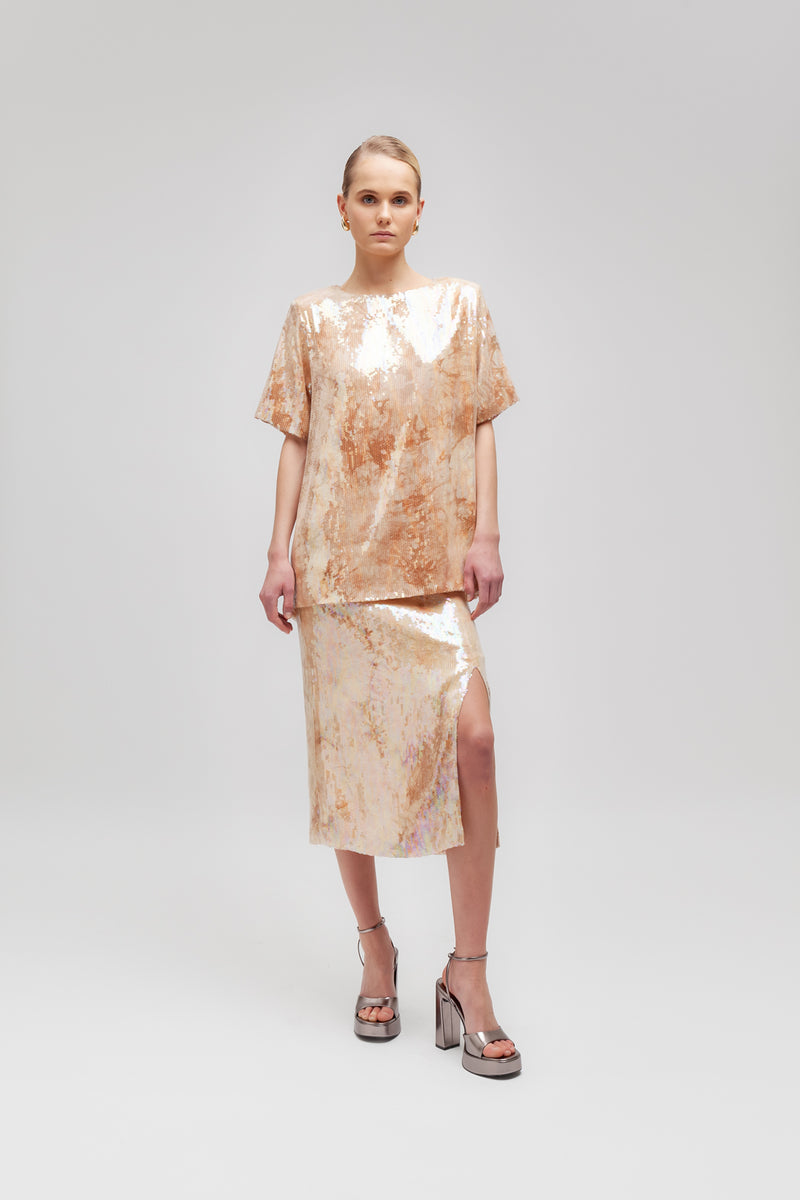 Weili zheng T-shirt in paillettes Vendite Flash