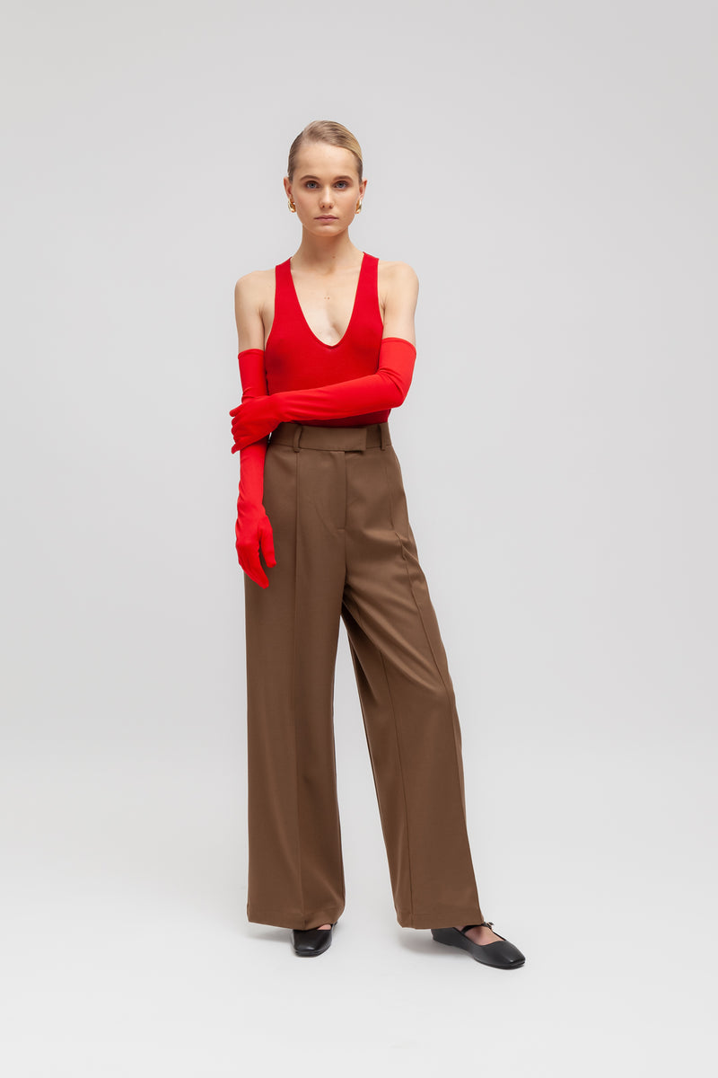 Weili zheng Pantalone wide leg in gabardina 2025