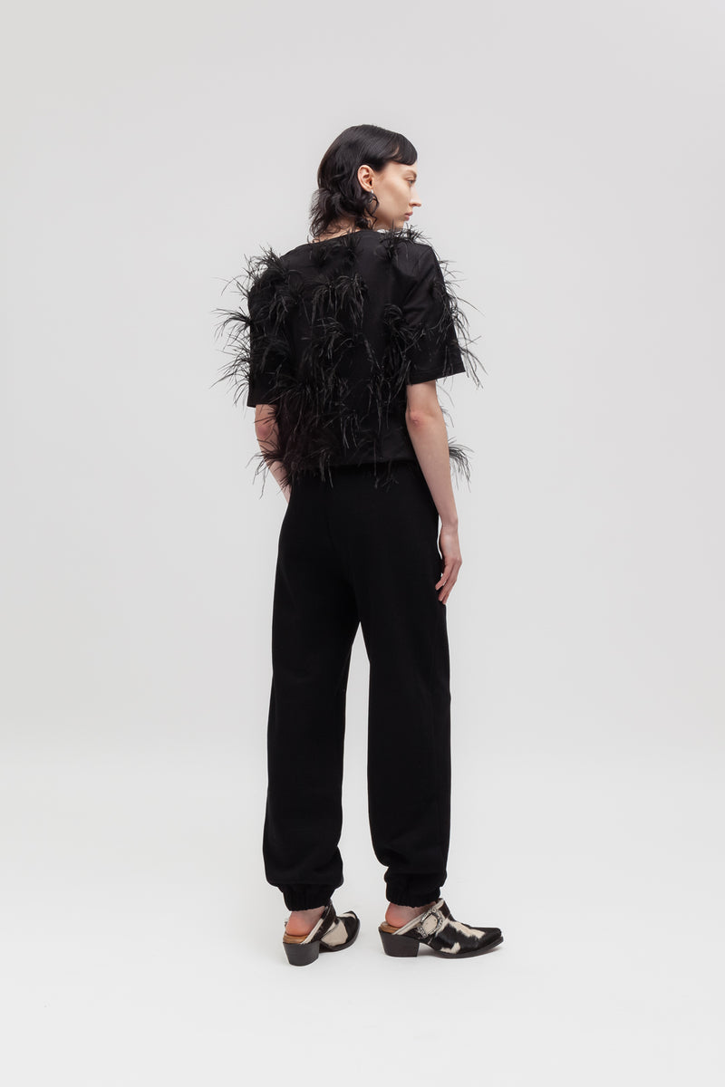 Weili zheng T-shirt con piume Spedizione Gratuita