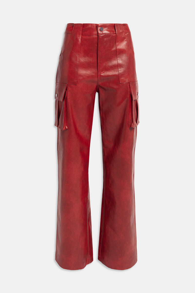 Weili zheng Pantalone tasconato in ecopelle Italy