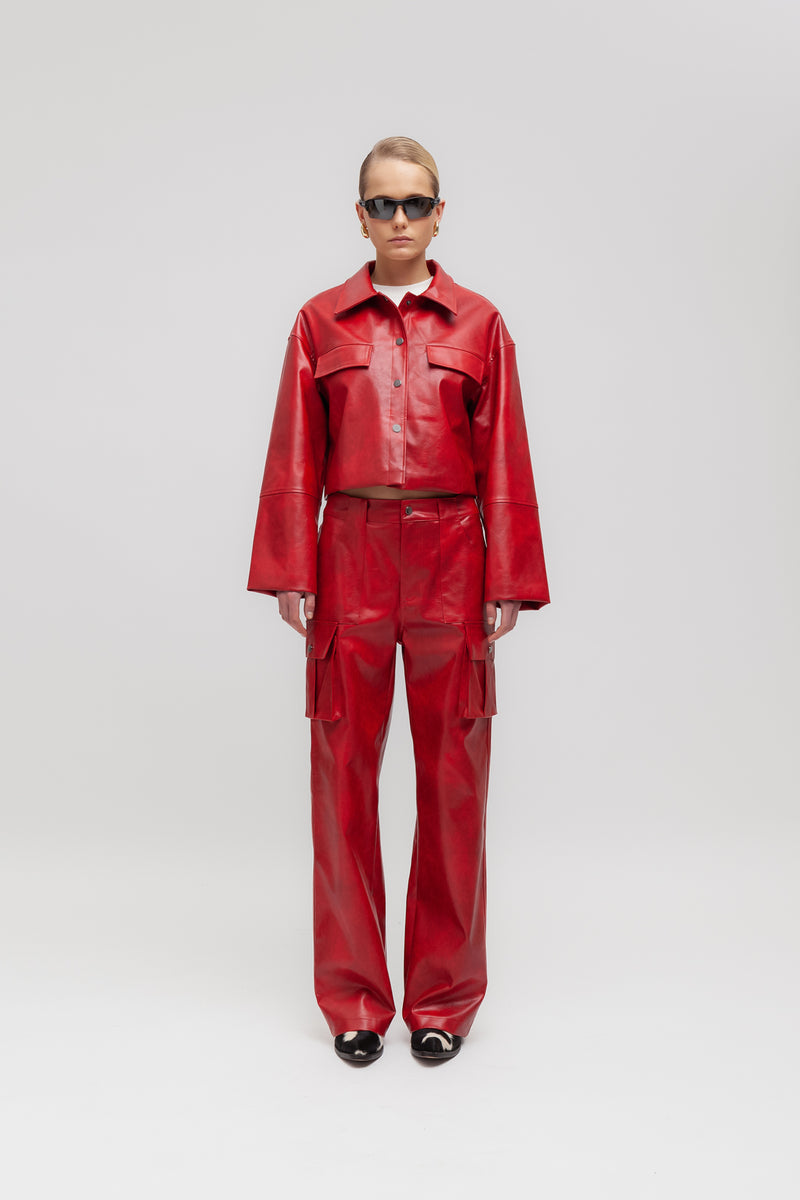 Weili zheng Pantalone tasconato in ecopelle Italy