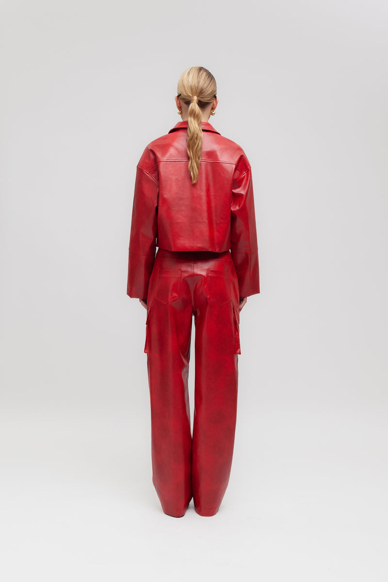 Weili zheng Pantalone tasconato in ecopelle Italy