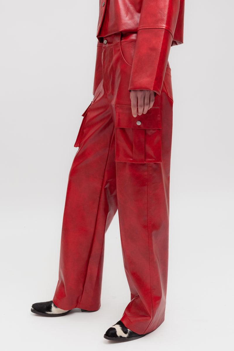 Weili zheng Pantalone tasconato in ecopelle Italy