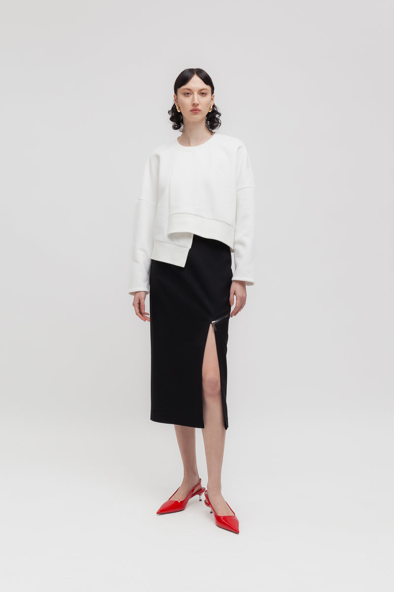 Weili zheng Longuette in gabardina con zip diagonale Soddisfazione Garantita