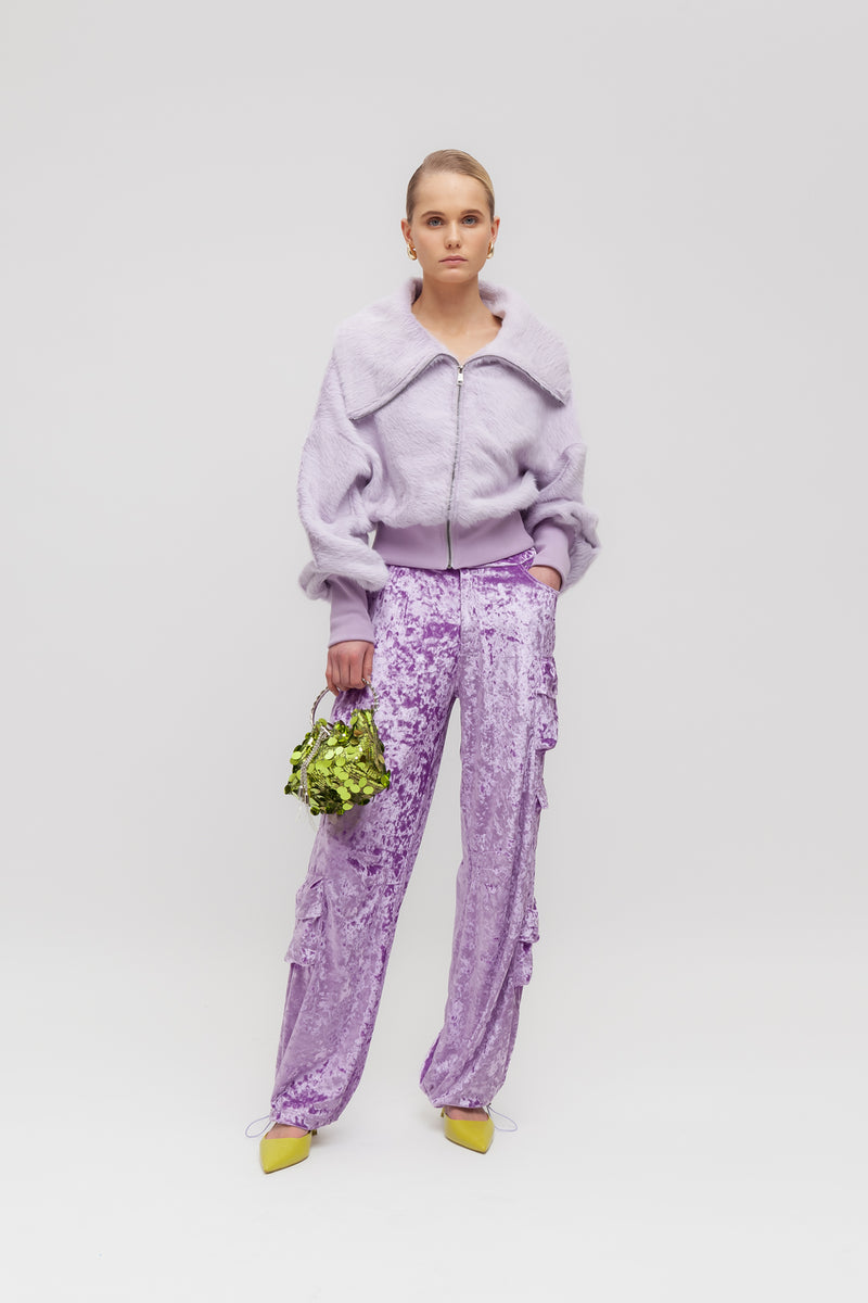 Weili zheng Cardigan furry con zip Negozi Online
