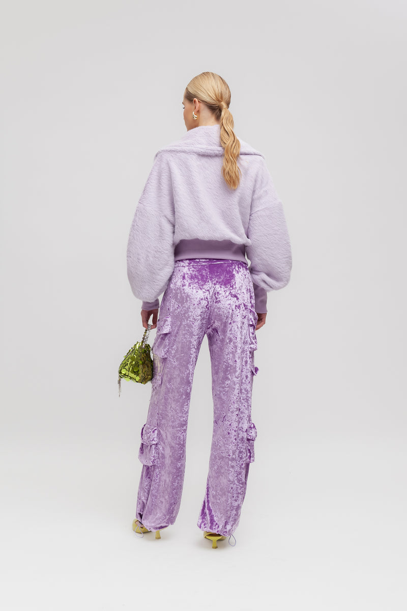 Weili zheng Cardigan furry con zip Negozi Online