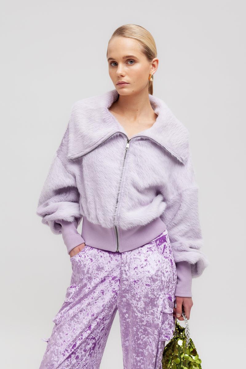 Weili zheng Cardigan furry con zip Negozi Online