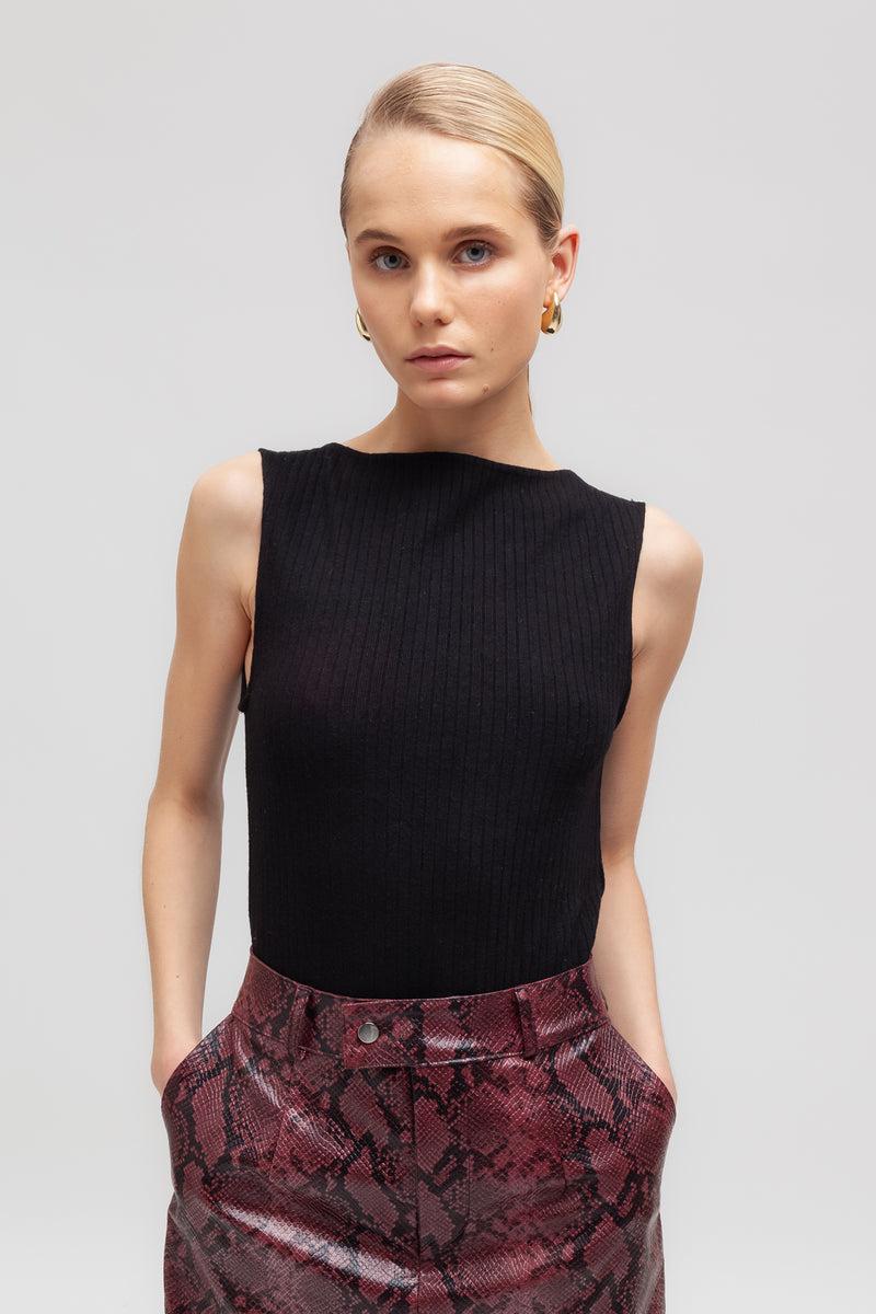 Weili zheng Top geometrico in costina Shopping Online