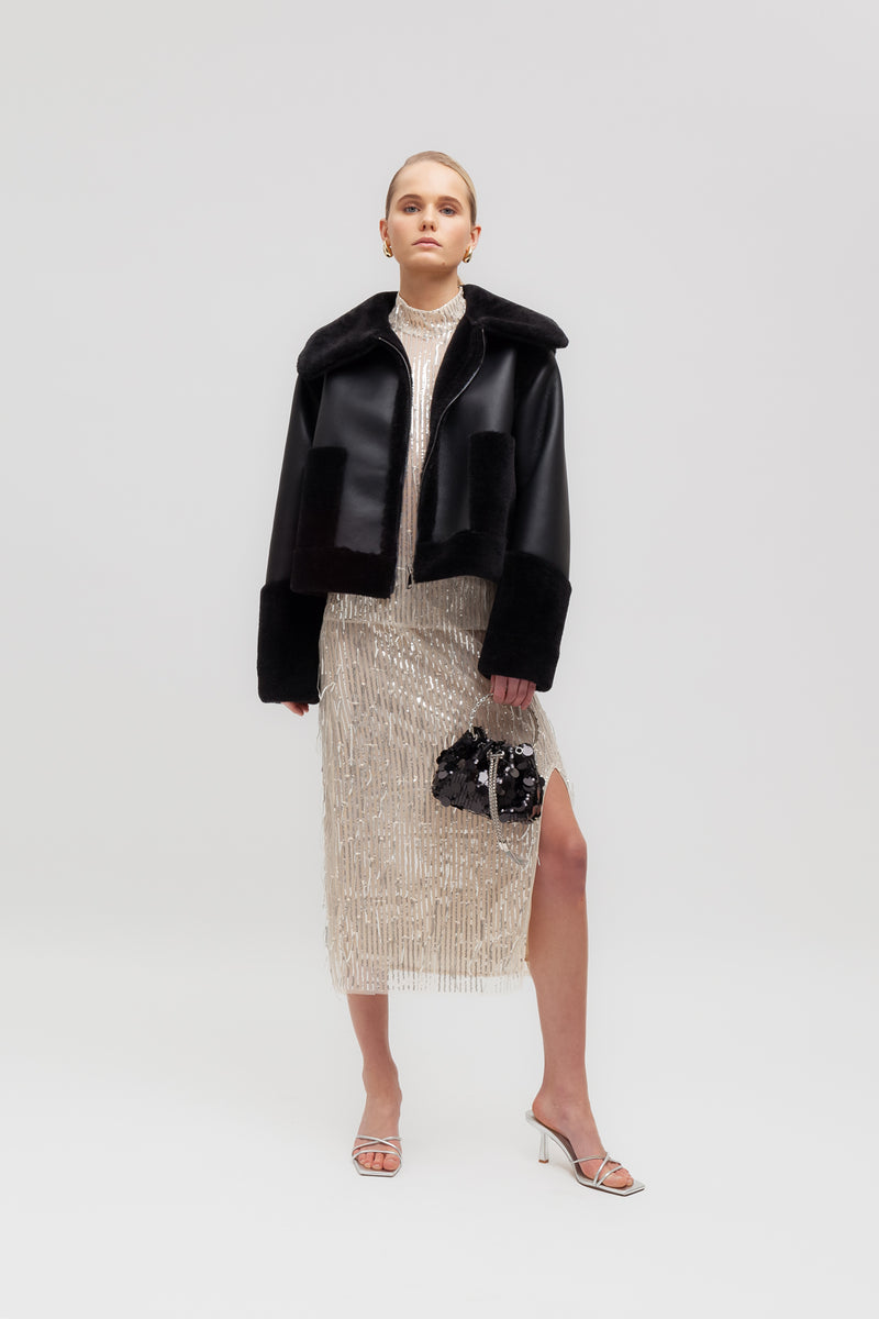 Weili zheng Giacca biker in ecopelle con dettagli a contrasto Sconto