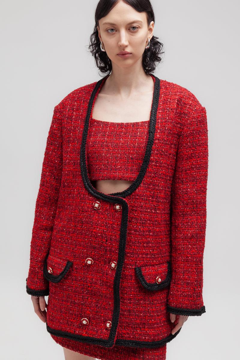 Weili zheng Giacca lavorata in tweed bouclè Saldi Di Fabbrica