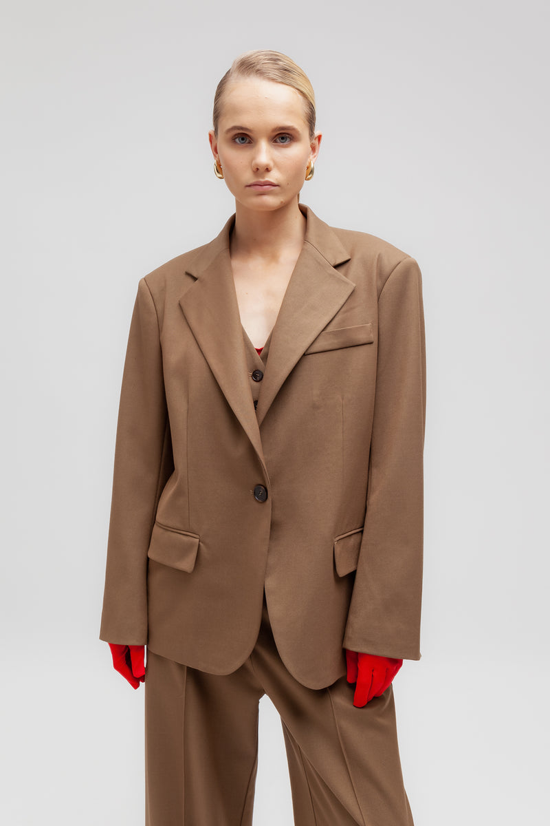 Weili zheng Blazer manfit in gabardina In Saldo