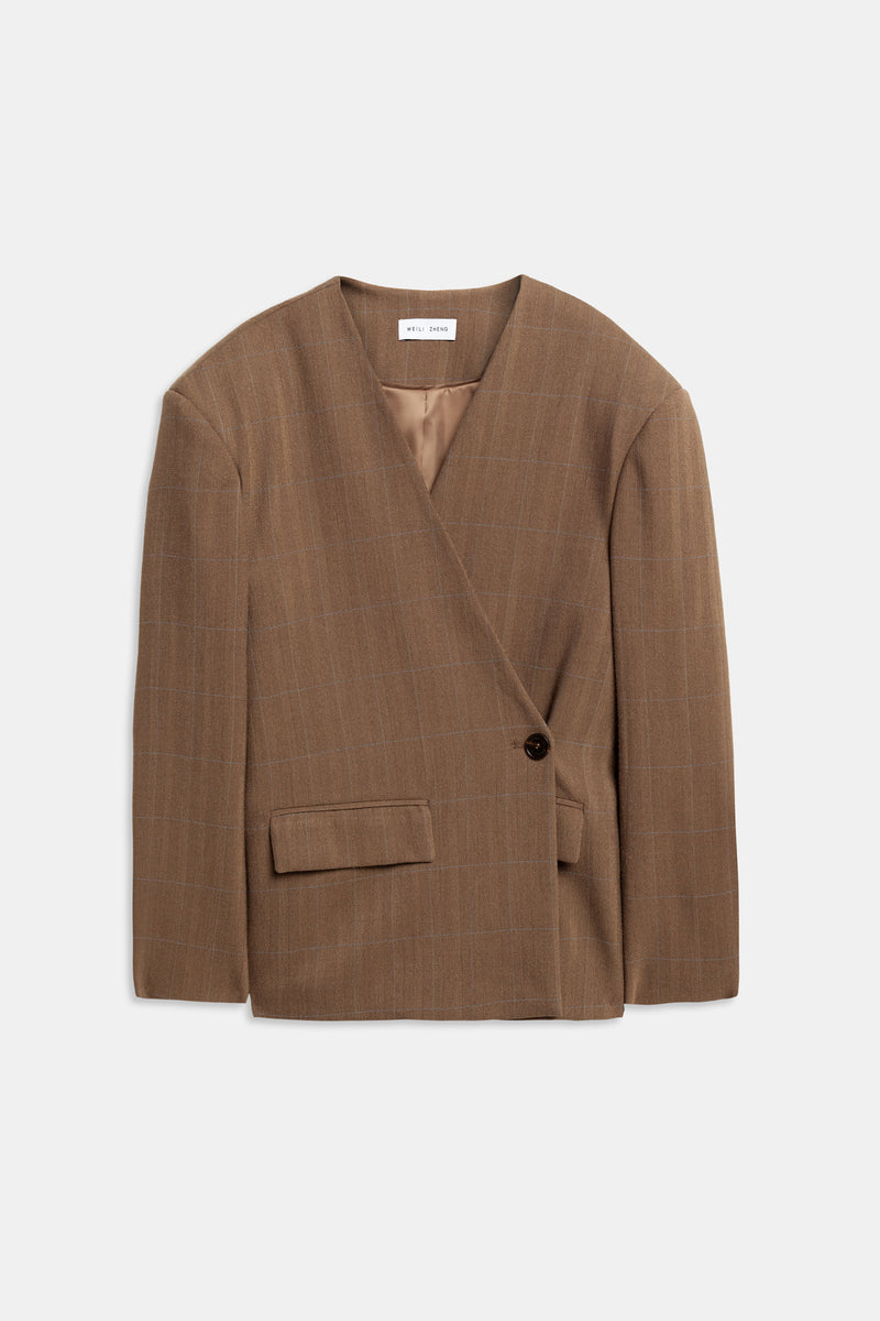 Weili zheng Blazer strutturato con chiusura asimmetrica 2025