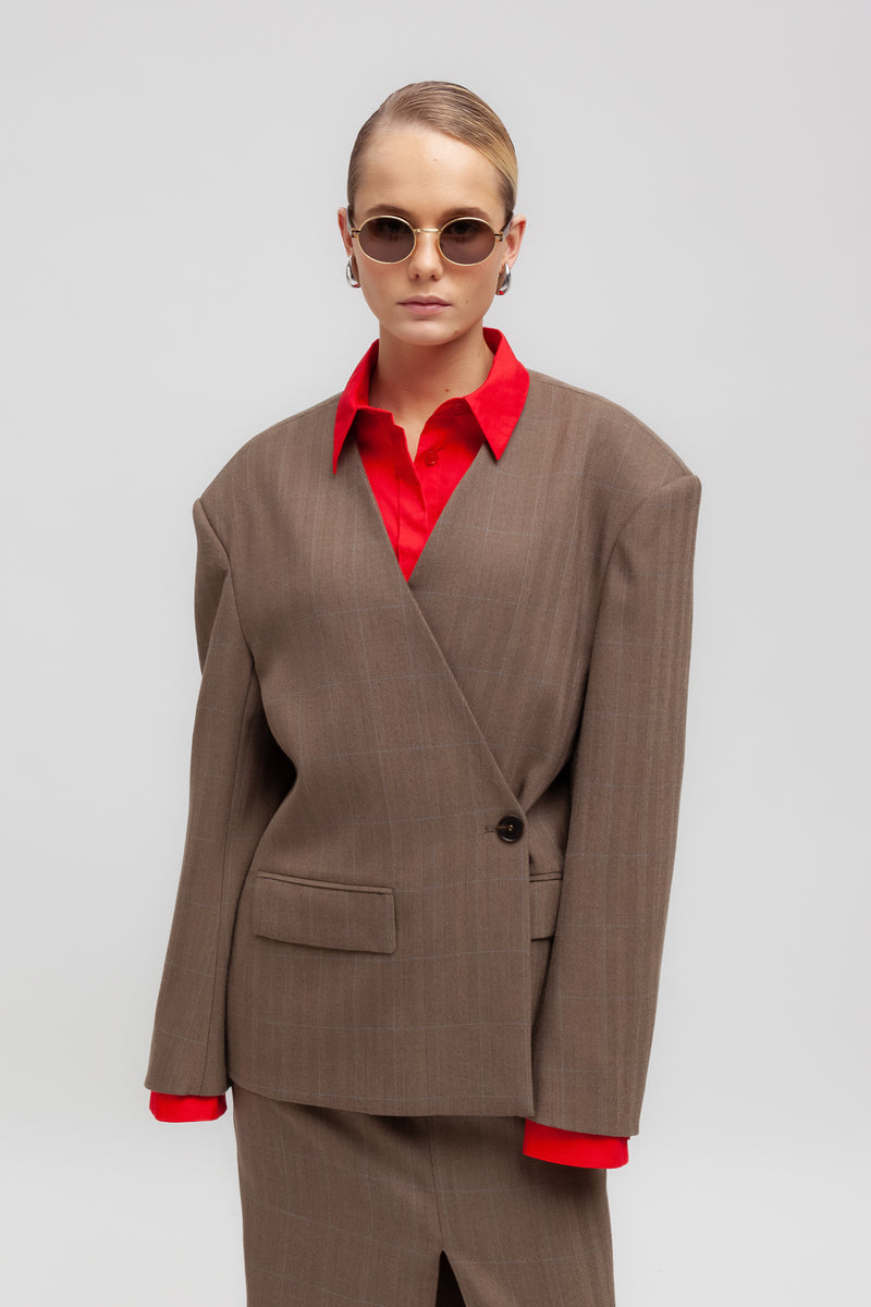 Weili zheng Blazer strutturato con chiusura asimmetrica 2025