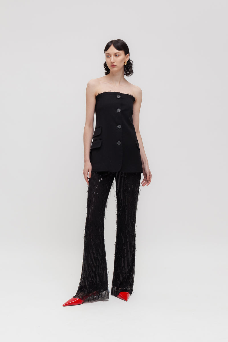 Weili zheng Top bustier in gabardina Spedizione Gratuita