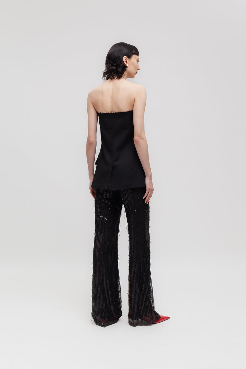 Weili zheng Top bustier in gabardina Spedizione Gratuita