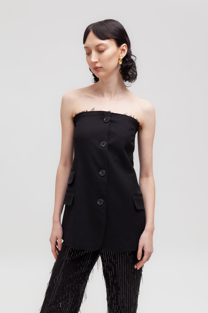 Weili zheng Top bustier in gabardina Spedizione Gratuita